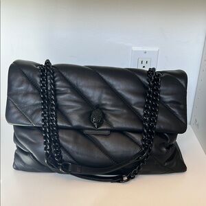 XXL Kurt Geiger Black Quilted Leather Shoulder Bag
